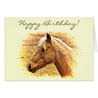Brown Horse Animal Birthday Card