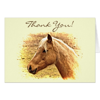 Brown Horse Animal Thank You Card