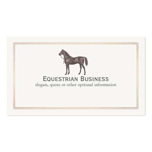 Brown Horse Equestrian Business Card (front side)