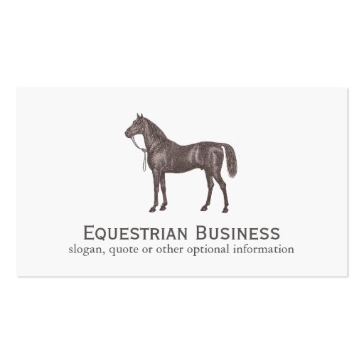 Brown Horse Equestrian Simple Business Card (front side)