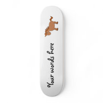 Brown horse custom skateboard