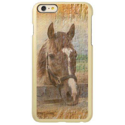 Brown Horse with Halter on Old Wood Incipio Feather® Shine iPhone 6 Plus Case