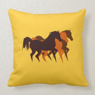 Brown Horses American MoJo Pillow throwpillow