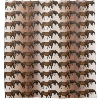 Brown Horses Animal Shower Curtain