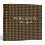 Brown Houndstooth Handsome Gentlemen's Pattern 3 Ring Binders