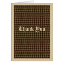 Brown Houndstooth Handsome Gentlemen's Pattern Greeting Card