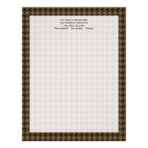 Brown Houndstooth Handsome Gentlemen's Pattern Personalized Letterhead