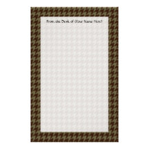 Brown Houndstooth Handsome Gentlemen's Pattern Stationery Design