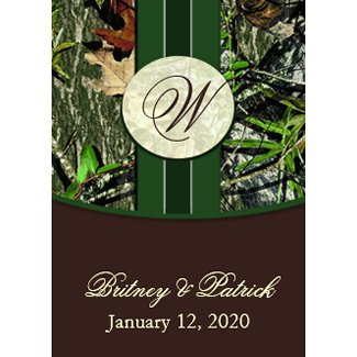 Brown & Hunter Green Camo Wedding Invitations invitation