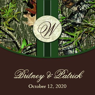 Brown & Hunter Green Camo Wedding Invitations zazzle_invitation