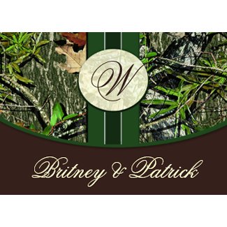 Brown & Hunter Green Camo Wedding Invitations invitation
