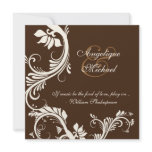 Brown ivory wedding anniversary engagement custom invite
