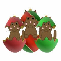 Brown Kitty In Christmas Ornaments photo sculptures by mydeas Brown Kitty In Christmas Ornaments photo sculptures
