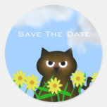 Brown Kitty Save the date Stickers