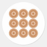Brown Lace Pattern Design. Stickers