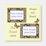 Brown Lace Print Best Friends Photo Magnet