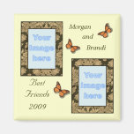 Brown Lace Print Best Friends Photo Magnet