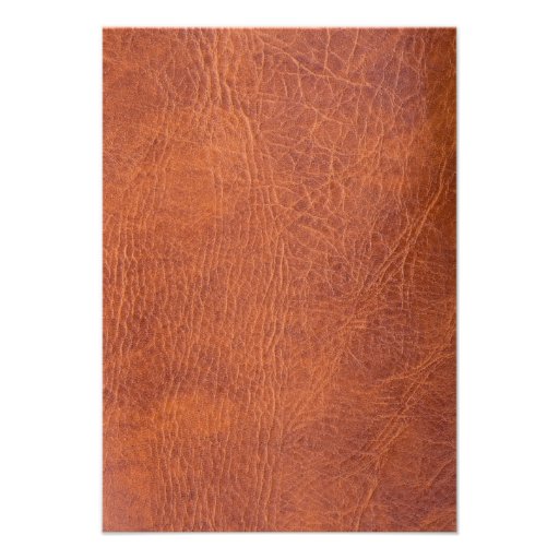 Brown leather invite