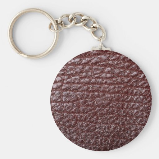 Brown leather keychain