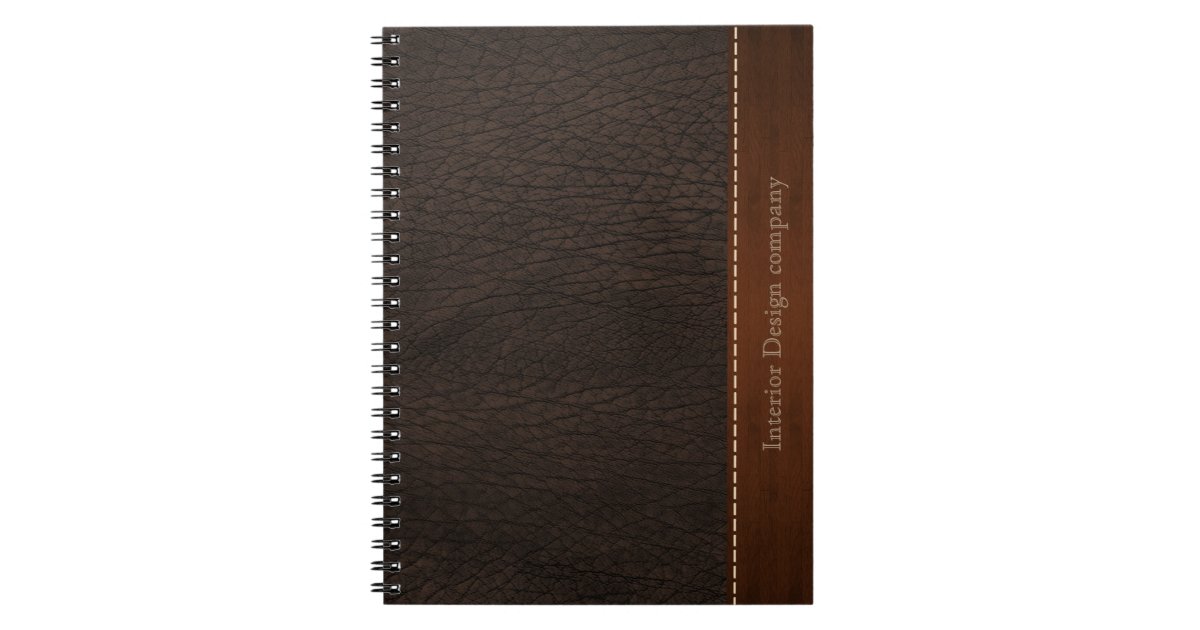Brown leather look spiral notebook Zazzle