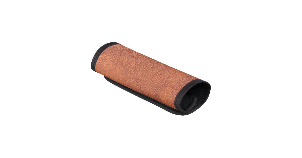 Brown leather luggage handle wrap | Zazzle