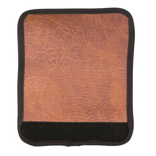 Brown leather luggage handle wrap Zazzle