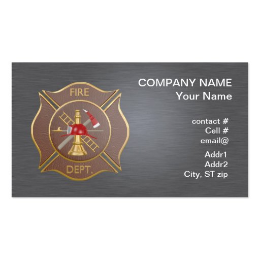 Brown leather maltese  firefighting cross business card templates