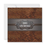 Brown Leather Mans 40th Birthday Party Invite