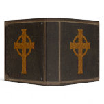 Brown Leather Print Cross Binders
