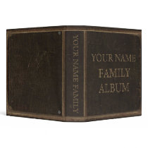 Brown Leather Print Family Album Binders