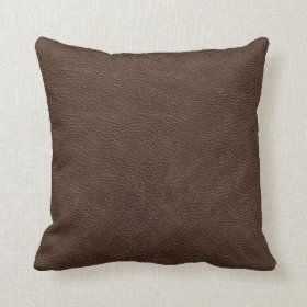 Brown Leather Print Texture Pattern Throw Pillow