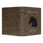 Brown Leather Tool Print W/Horse Head Avery Binder