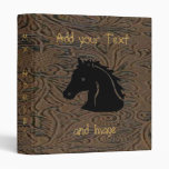 Brown Leather Tool Print W/Horse Head Avery Binder