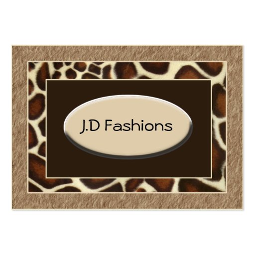 brown leopard print Chic Business Cards (front side)