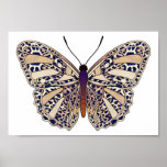 Brown Leopard Spots - Butterfly Poster