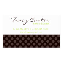 Brown & Lime Mommy Card Business Card Templates