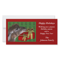Brown Llama Farm Animal Christmas Holiday Card Picture Card