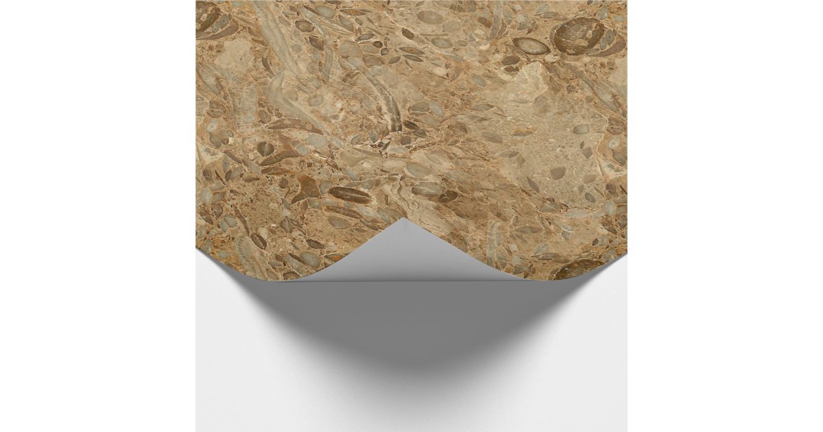Brown Marble Fossil Look Wrapping Paper Zazzle