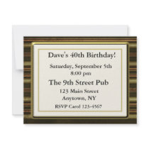 Brown Masculine Party Invitation