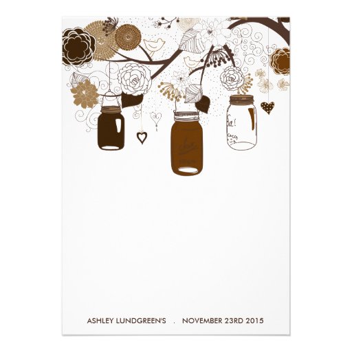 Brown Mason Jars Fall Baby Shower Invitation