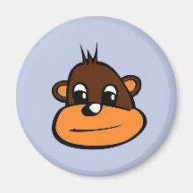 Brown Monkey Face Magnets