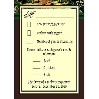 Brown Monogram Hunting Camo Wedding RSVP Cards zazzle_invitation