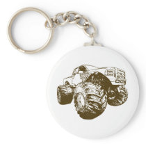 Brown Monster Truck Key Chain