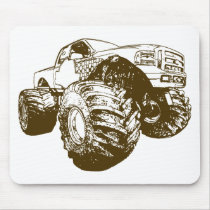 Brown Monster Truck Mousepads