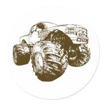 Brown Monster Truck Stickers