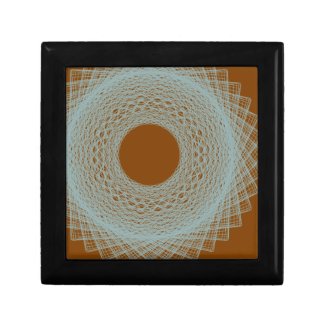 brown moon radiating white light abstract art keepsake box