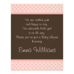 Brown n Pink Polka Dot Baby Shower Invitation