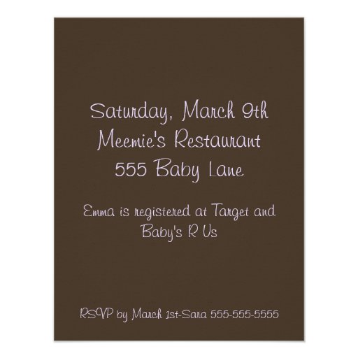 Brown n Purple Polka Dot Baby Shower Invitation