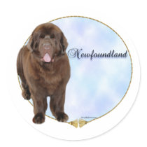 Brown Newfoundland Portrait Sticker