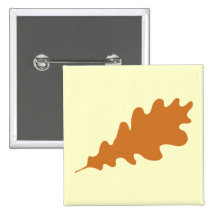Brown Oak Leaf Design. Button